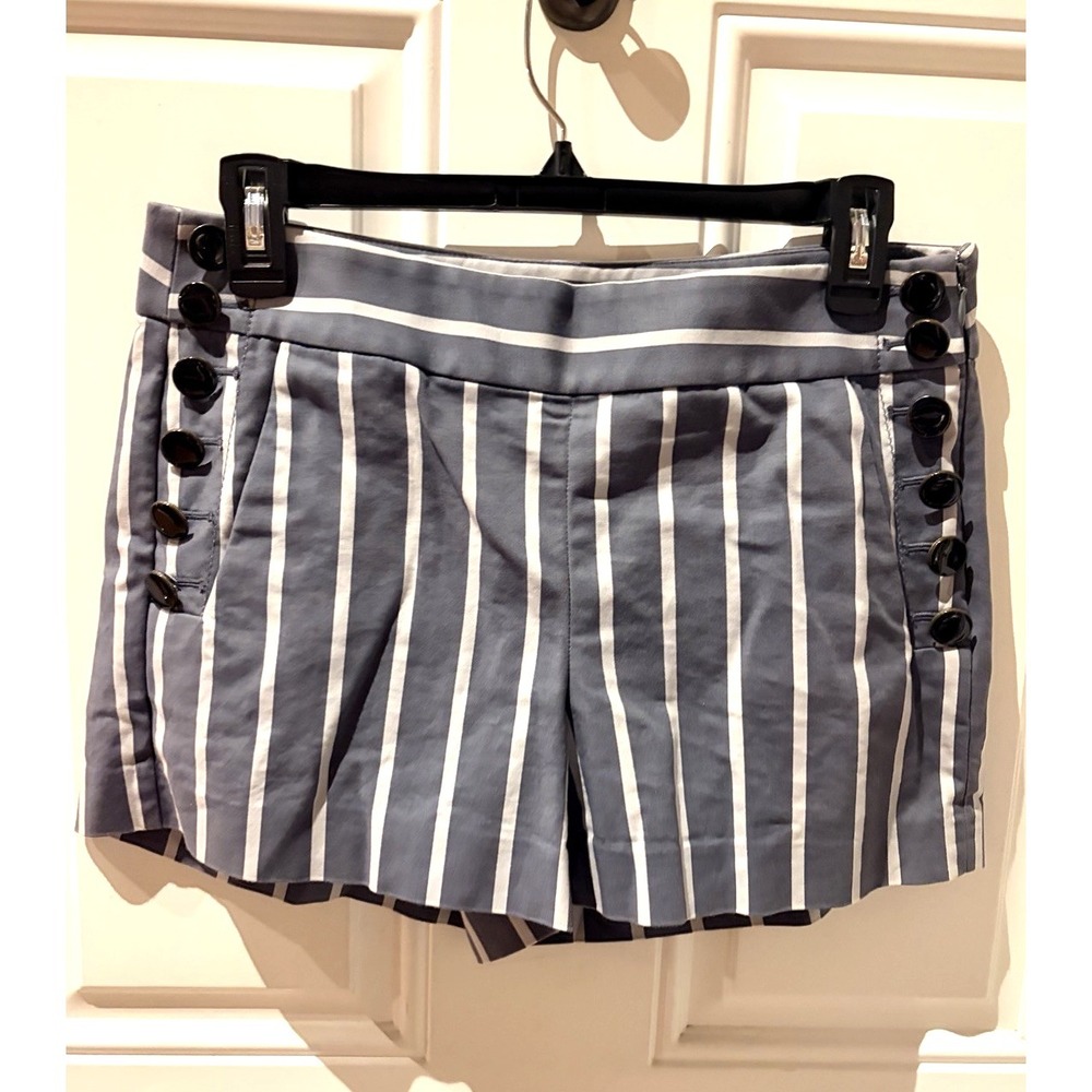 Ann Taylor Loft Sailor Striped Riviera Shorts in Gray - Sz. 2 - Previously Loved